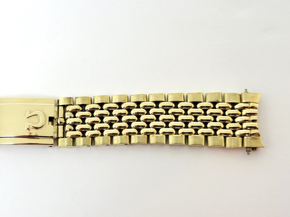 SOLID 14k Yellow Gold OMEGA Watch Bracelet to fit 18 mm Logs* EXLNT 60.5 grams - 2