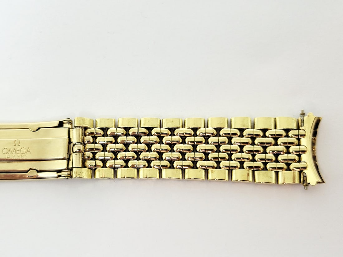 SOLID 14k Yellow Gold OMEGA Watch Bracelet to fit 18 mm Logs* EXLNT 60.5 grams - 4