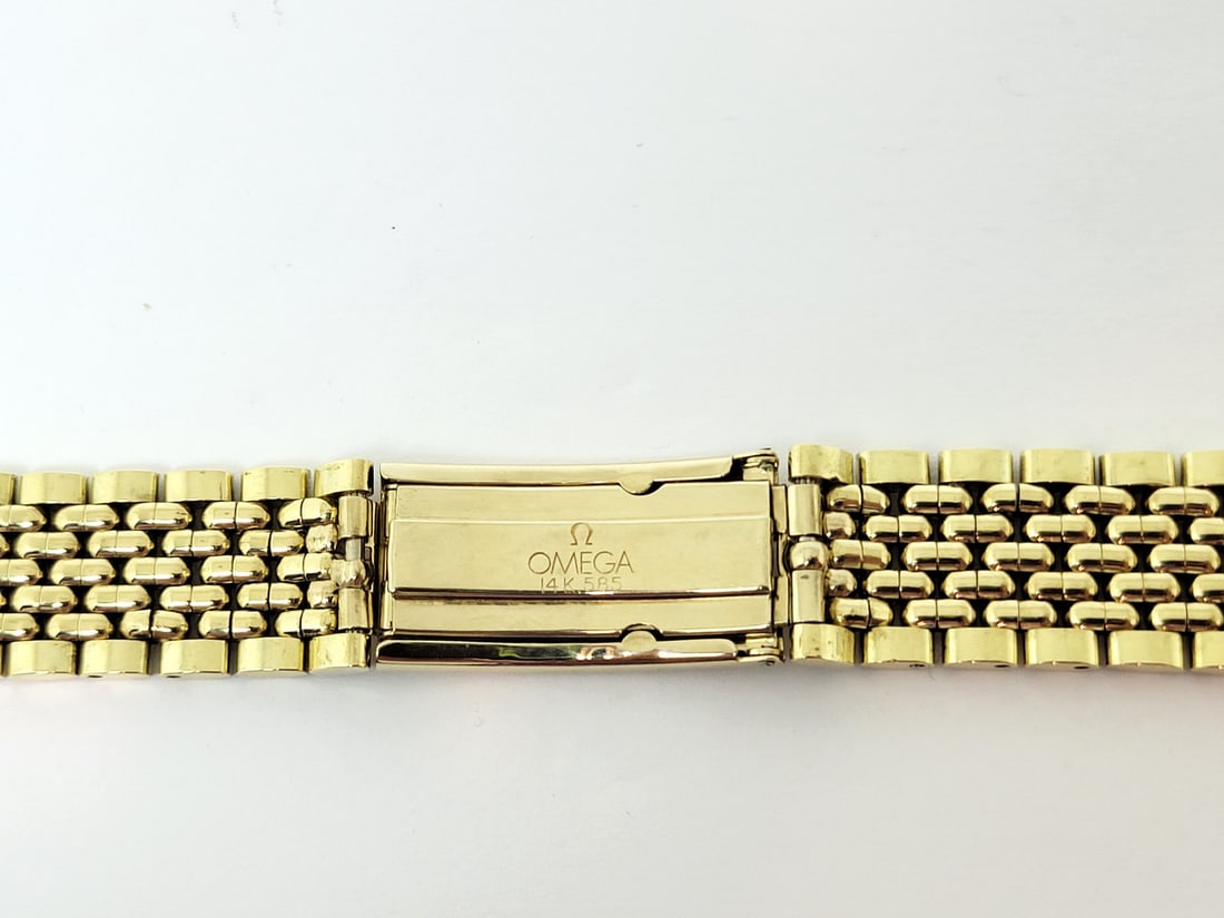 SOLID 14k Yellow Gold OMEGA Watch Bracelet to fit 18 mm Logs* EXLNT 60.5 grams - 5