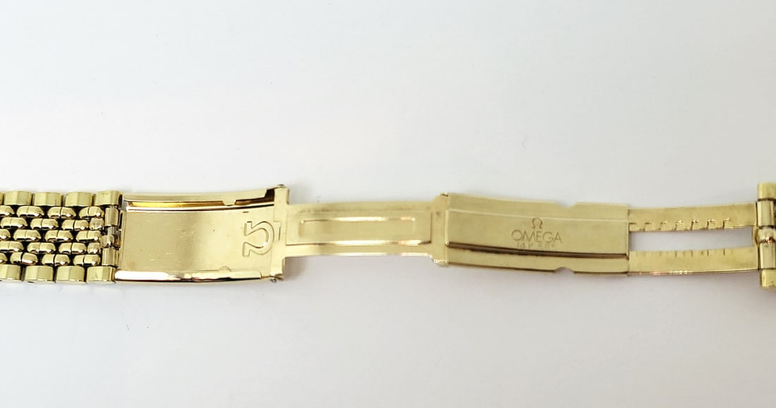 SOLID 14k Yellow Gold OMEGA Watch Bracelet to fit 18 mm Logs* EXLNT 60.5 grams - 7