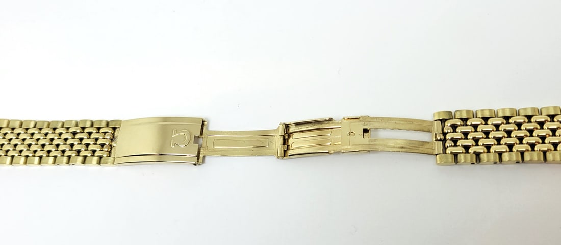 SOLID 14k Yellow Gold OMEGA Watch Bracelet to fit 18 mm Logs* EXLNT 60.5 grams - 8