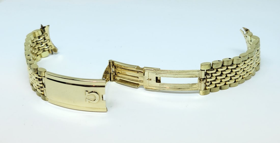 SOLID 14k Yellow Gold OMEGA Watch Bracelet to fit 18 mm Logs* EXLNT 60.5 grams - 9