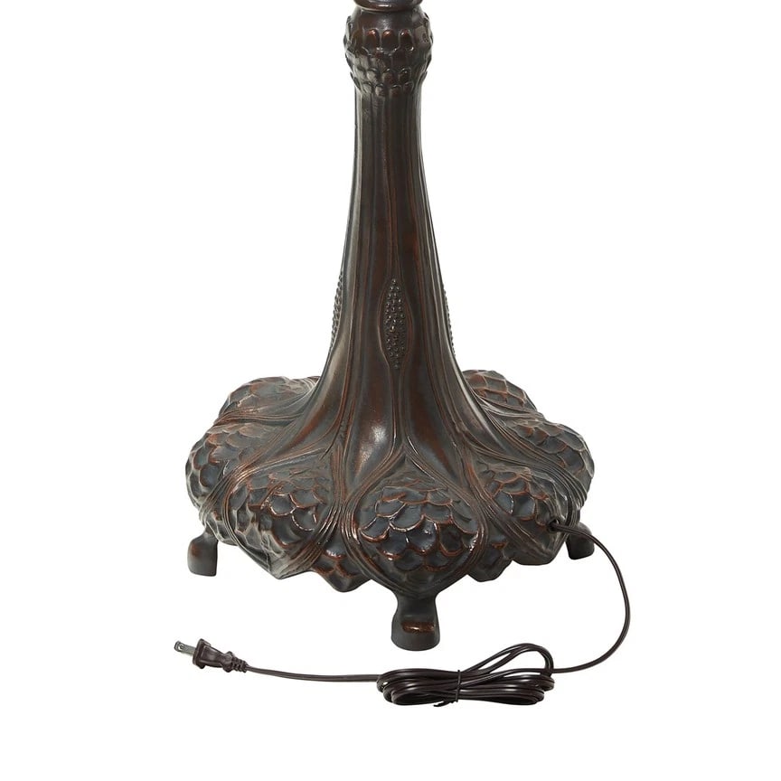35.5'' Rose Bush Tiffany-Style Stained Glass Table Lamp - 5