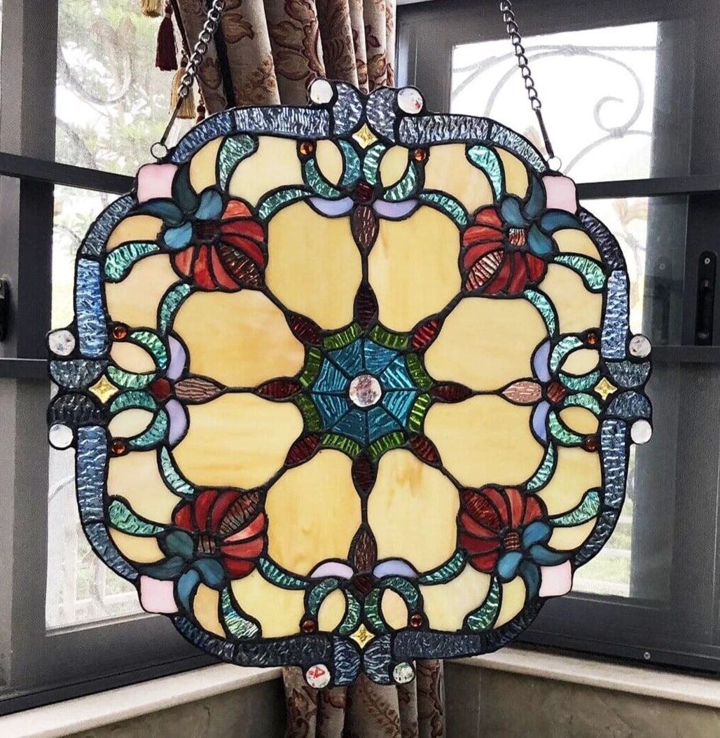 18" Stained Glass Window Hanging Panel Suncatcher - 3