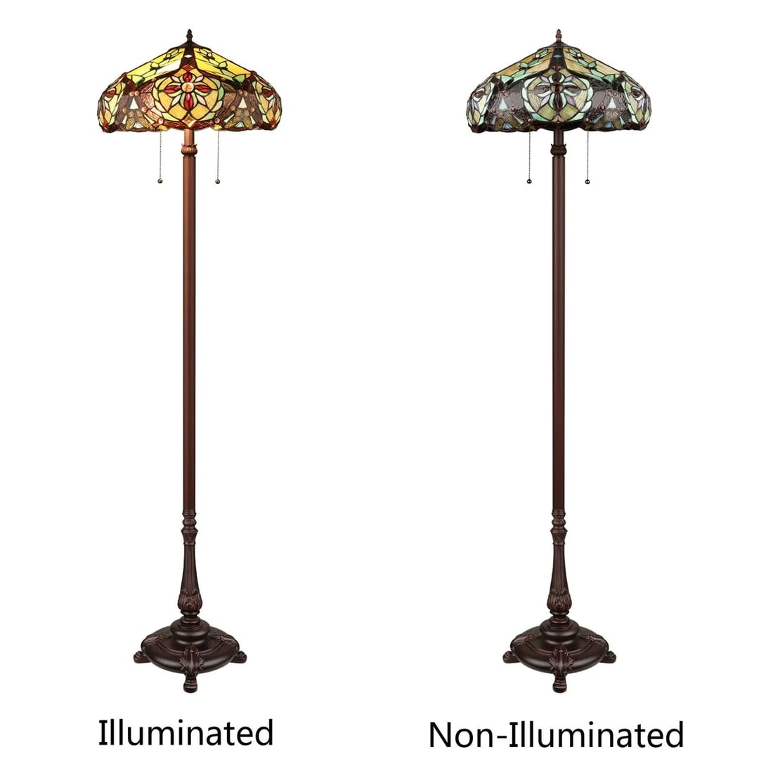 65.5" Stained Glass Floor Lamp - 5