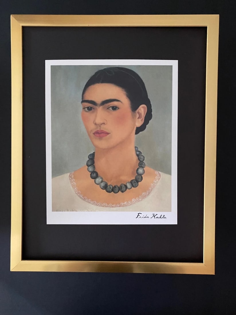FRIDA KAHLO | Signed Print from Mexico "Self Portrait" + Framed Buy it Now!= (1 of 2)