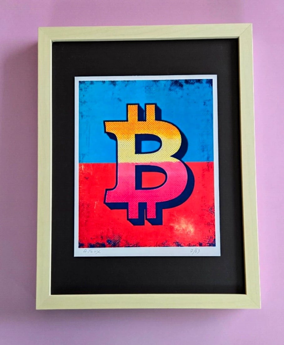AIDAN FLUX | Hand Signed Original Print Framed Ltd. Ed. COA The New Money 1: This is a Stunning and Scarce 100% Authentic New Print by Aidan Flux AIDAN Flux represents a new wave of artists who embrace technology as a partner in creation, crafting works that resonate with the