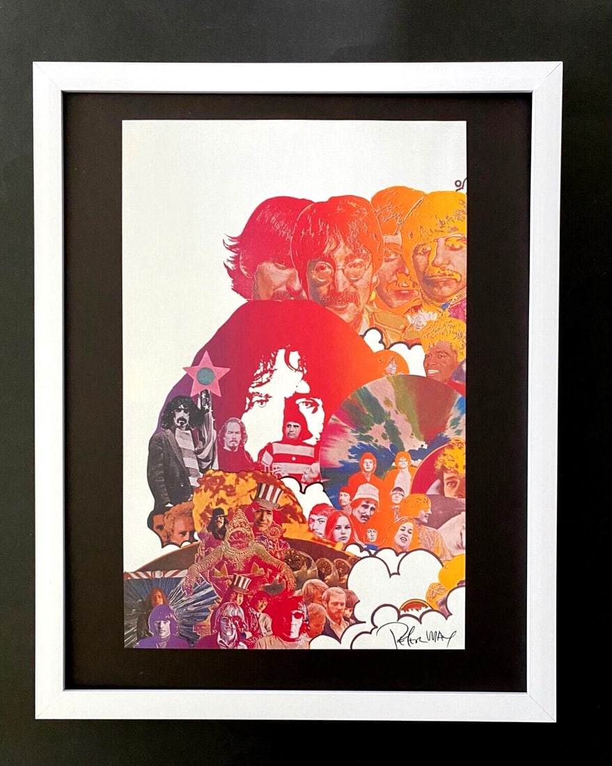PETER MAX + BEAUTIFUL + SIGNED PRINT THE BEATLES + NEW FRAME: We have for Sale this Print After PETER MAX AWESOME PRINT ON GLOSSY PAPER FACSIMILE SIGNED IN INK FULL OF COLOR PRINT SIZE OF THE PRINT IS ABOUT : 10 X 8 in FRAME COVERS AN AREA OF 15 X 12 in MOUNTED 