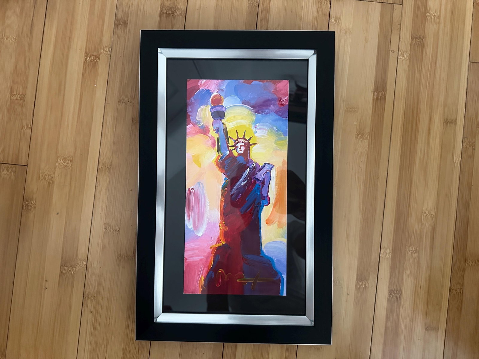 Peter Max Acrylic Painting HAND Painted & Signed Statue of Liberty One of a kind Artwork Framed With (1 of 9)