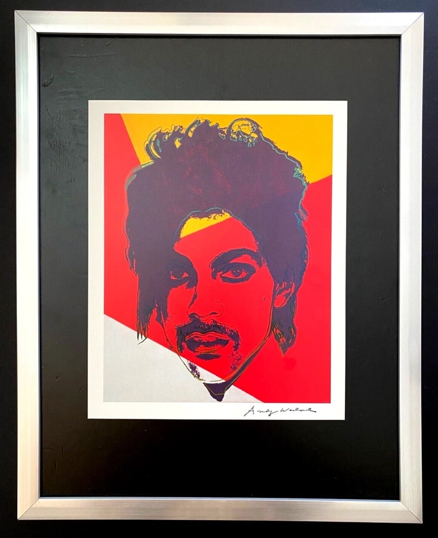 Andy Warhol | Vintage 1984 Prince Print Signed | Collector Print Framed: Up for Auction this Beautiful and Scarce Vintage 1984 Offset Lithograph after Andy Warhol " Prince " Facsimile Signature in ink Art Print is about 8 X 7 in. This piece is mounted on a 11 x 14 in.