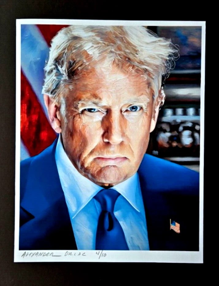 ALEXANDER DULAC | DONALD TRUMP #47 Hand Signed Authentic Prints Ed.of 10 COA - 2