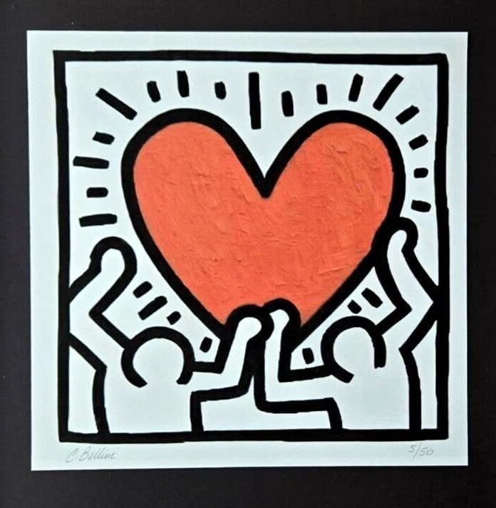 Chiara Bellini + " I LOVE KEITH HARING " Original Hand Signed Print Ltd Ed COA - 3