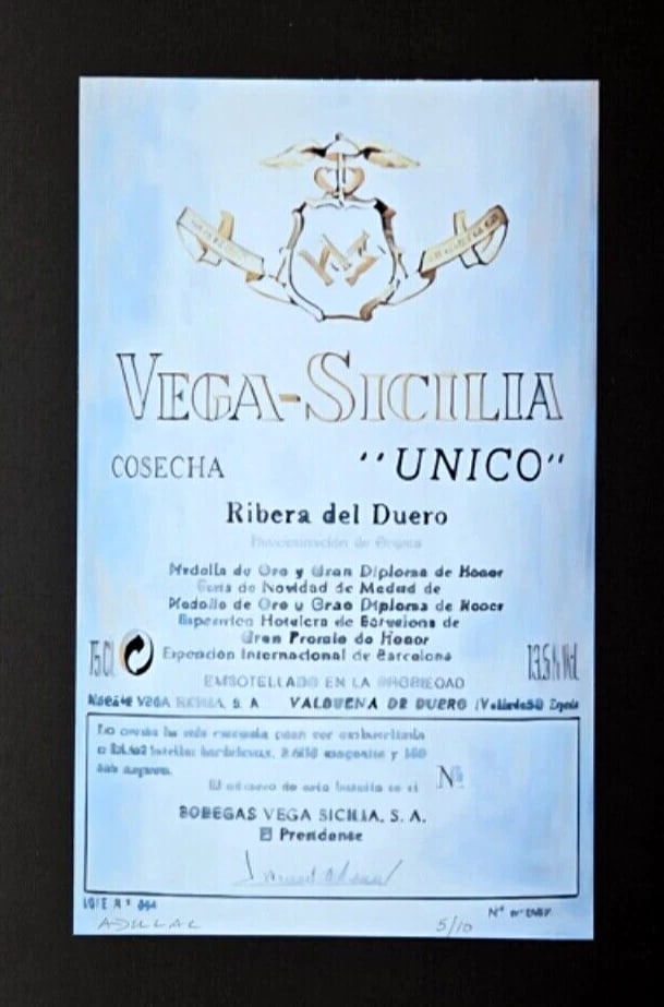 ALEXANDER DULAC | UNICO VEGA SICILIA Hand Signed Authentic Print Edof 10 | COA - 2