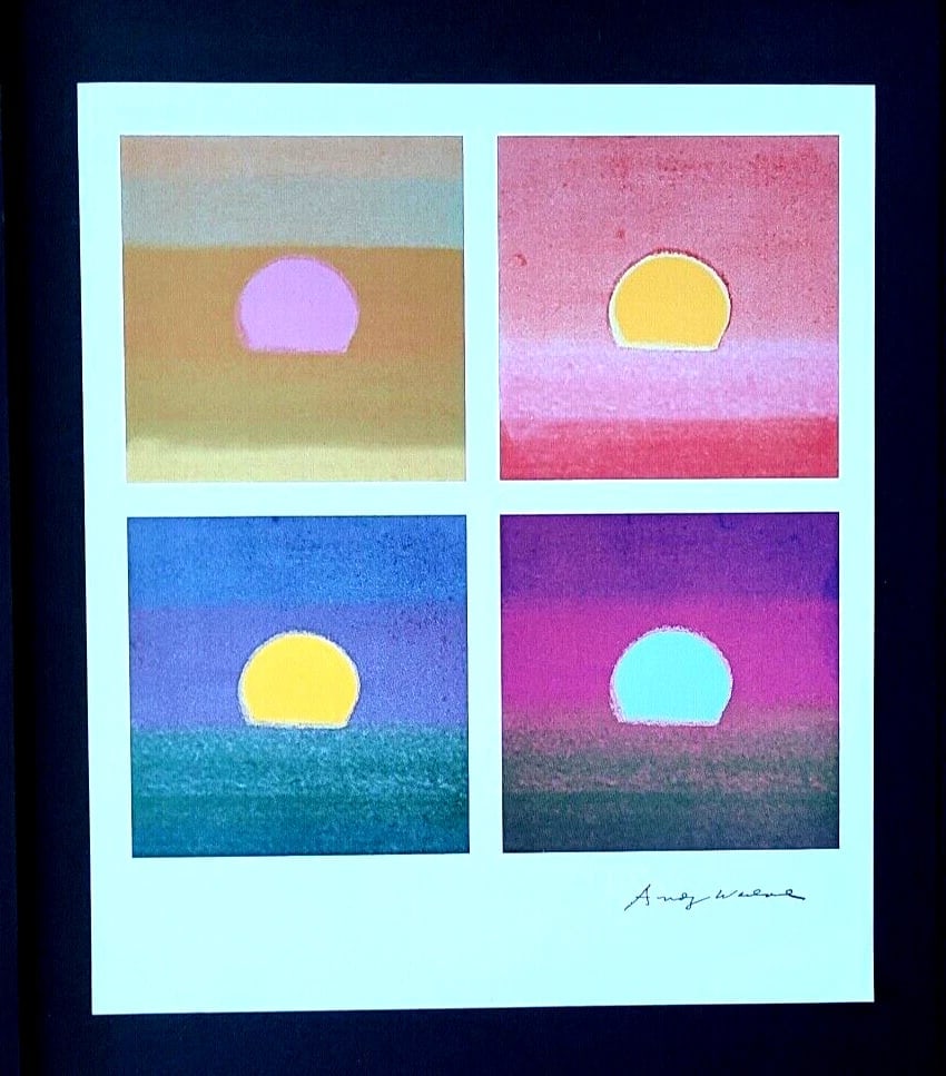 Andy Warhol " 4 Sunsets " Vintage Signed Print + Mounted & Framed! - 2