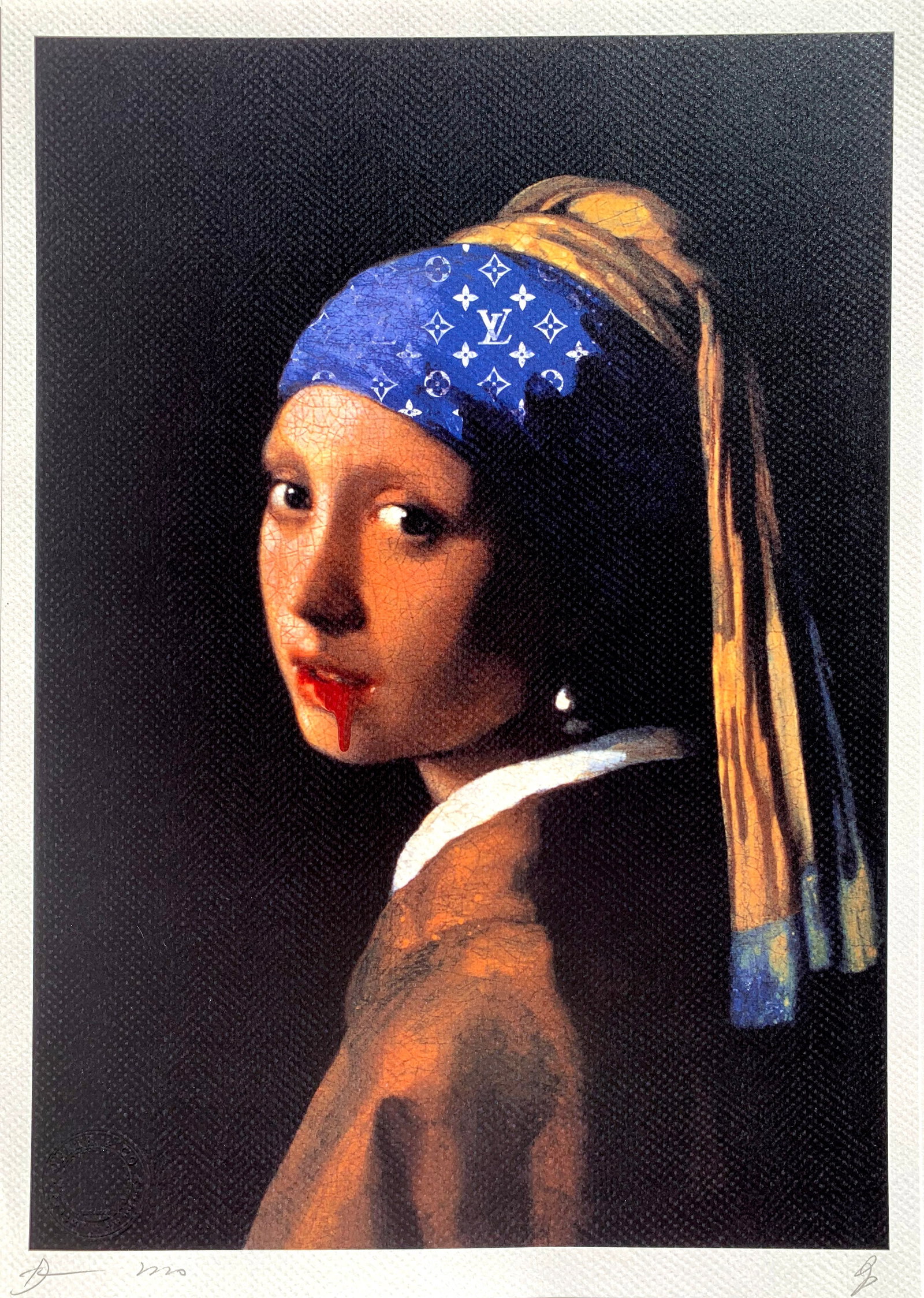 Death NYC Vermeer: Title: Death NYC Vermeer Date/Period:21st Century Materials: Giclee on Fine art 300 gsm paper Size:17 3/4 x 12 1/2 inches Description:Artist: Death NYC, limited edition giclee on paper, out of edditio