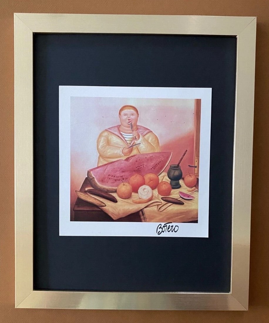 FERNANDO BOTERO + AWESOME SIGNED VINTAGE PRINT + FROM COLOMBIA + IN NEW FRAME!: We have for Sale this FERNANDO BOTERO AWESOME VINTAGE PRINT FACSIMILE SIGNED FULL OF COLOR PRINT SIZE OF THE PRINT: 10 X 8 in FRAME COVERS AN AREA OF 15 X 12 in MOUNTED AND FRAMED EXCELLENT CONDITIONS