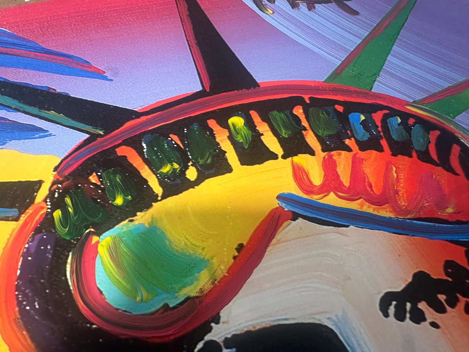 Peter Max Acrylic Painting HAND Painted & Signed Liberty Head One of a kind Artwork With COA - 5