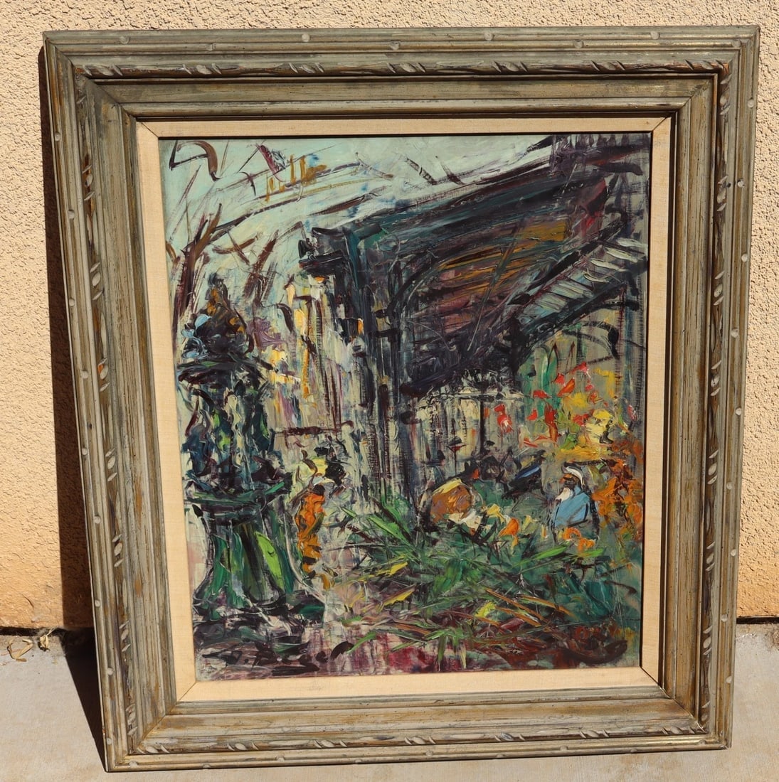 GEORGES BERGER Fine Gallery Mid Century Modernist Paris Flower Market oil - 2