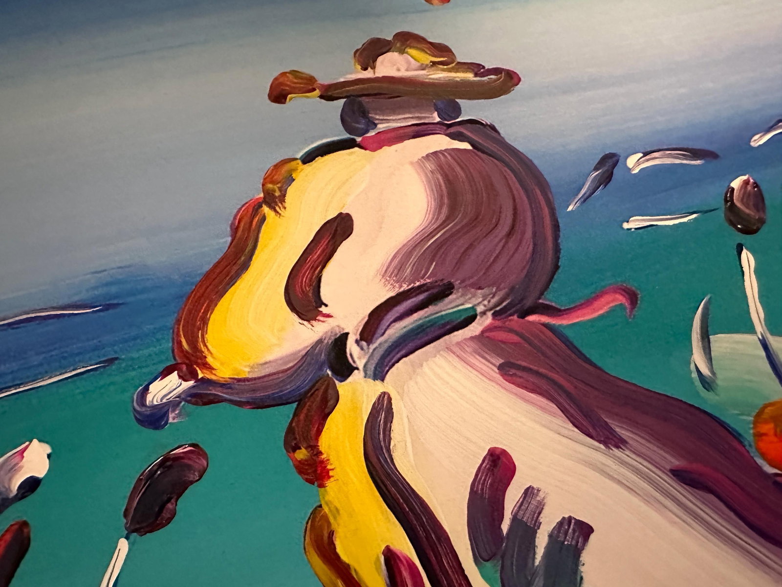 Peter Max Acrylic Painting HAND Painted & Signed Man In Reeds One of a kind Artwork With COA - 2