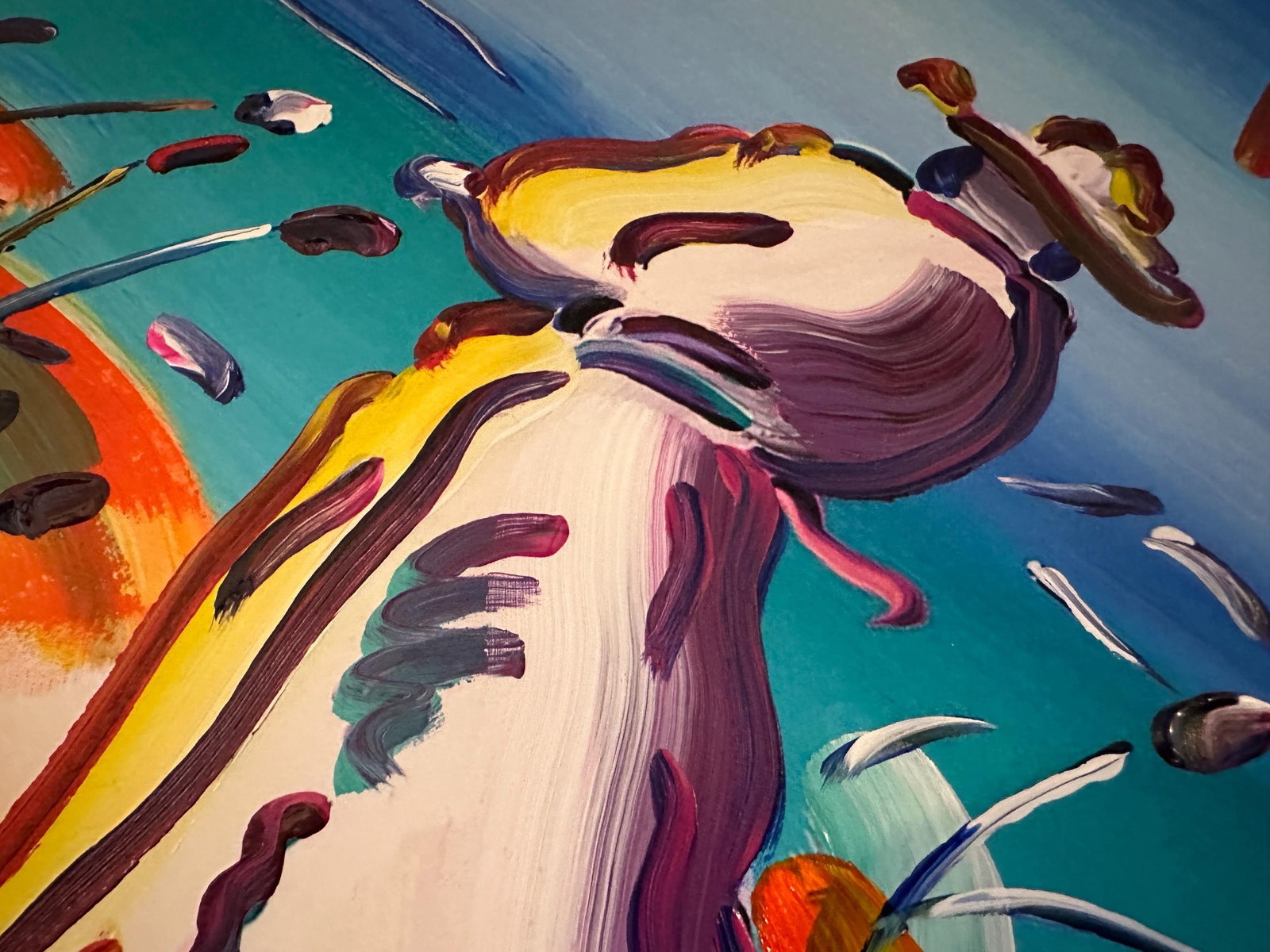 Peter Max Acrylic Painting HAND Painted & Signed Man In Reeds One of a kind Artwork With COA - 3