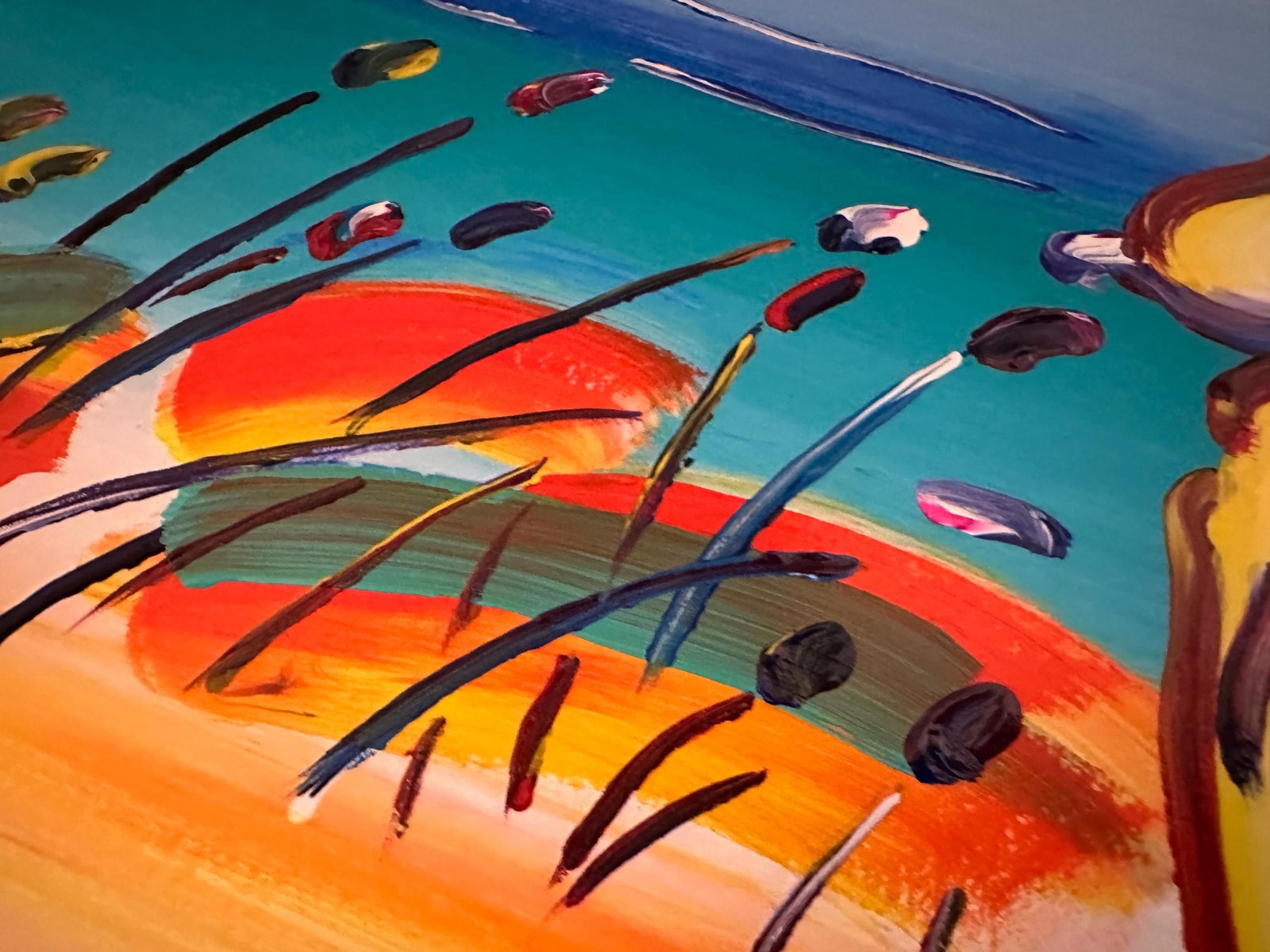 Peter Max Acrylic Painting HAND Painted & Signed Man In Reeds One of a kind Artwork With COA - 5