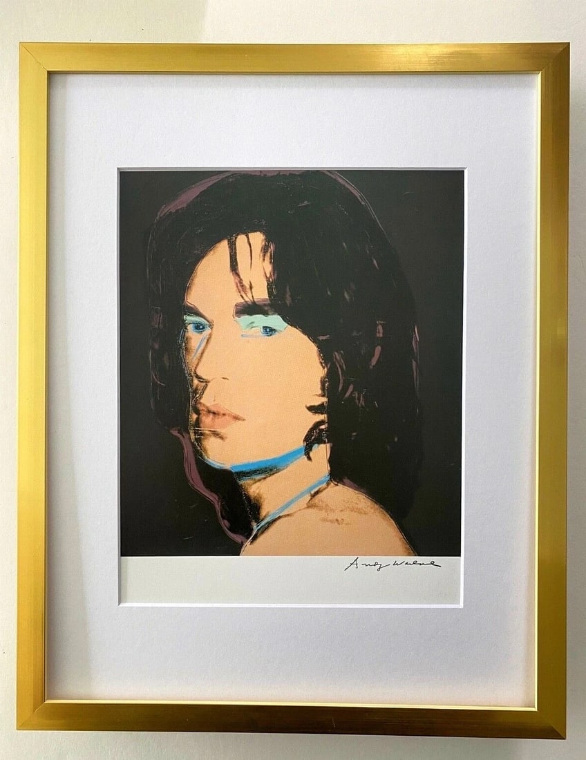 ANDY WARHOL | MICK JAGGER SIGNED VINTAGE PRINT MATTED AND FRAMED (1 of 2)