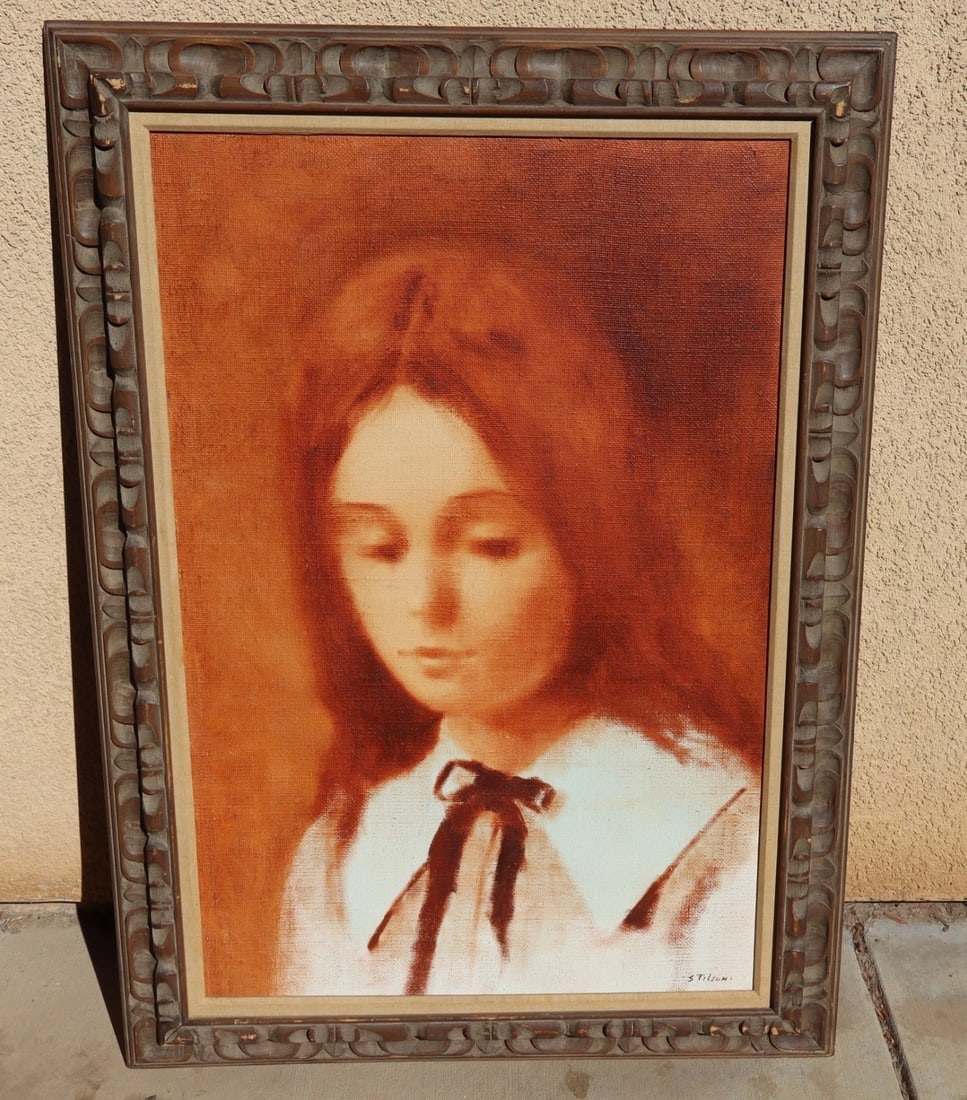 WILLIAM BILL STILSON Impressionist Portrait of Young Lady original oil painting - 2