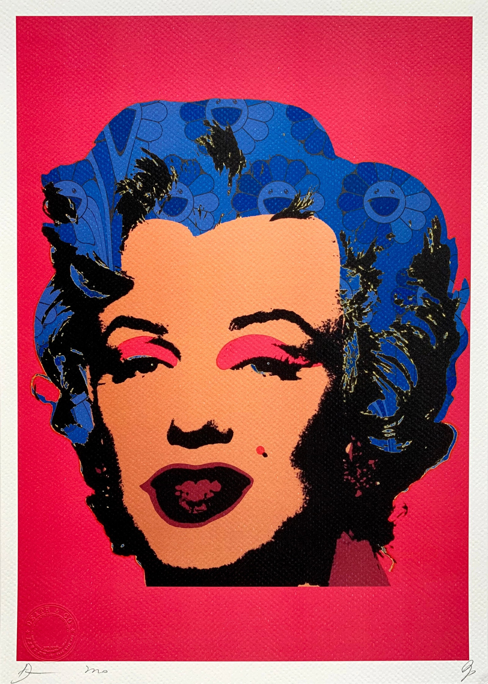 Death NYC Marilyn pink: Title: Death NYC Marilyn pink Date/Period:21st Century Materials: Giclee on Fine art 300 gsm paper Size:17 3/4 x 12 1/2 inches Description:Artist: Death NYC, limited edition giclee on paper, out of