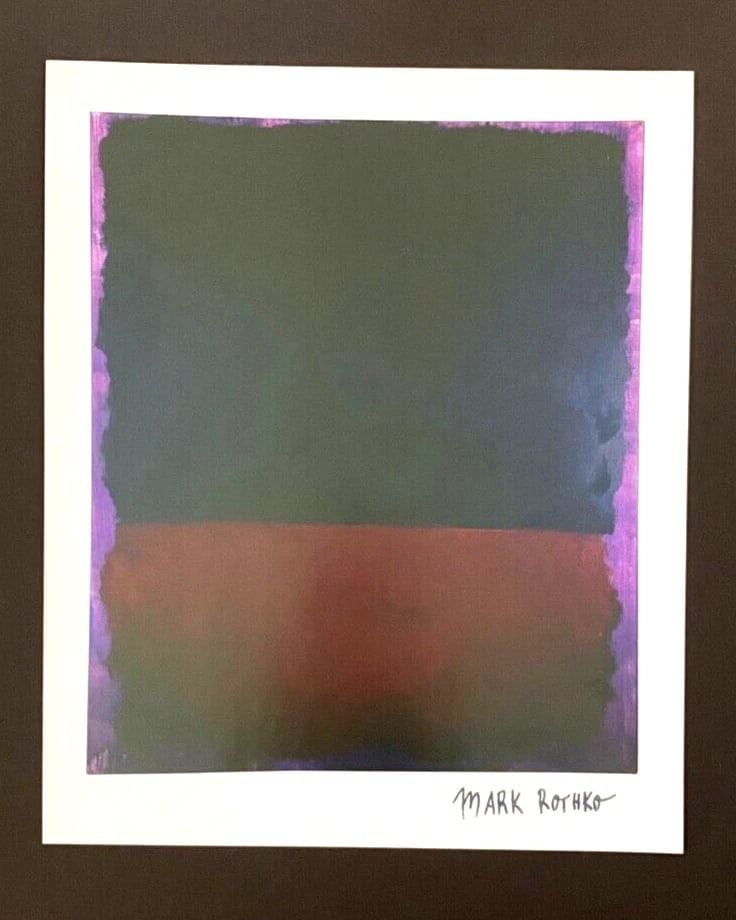 MARK ROTHKO + SIGNED PRINT + ABSTRACT ART + EXPRESSIONIST + MINIMALIST + FRAMED - 2