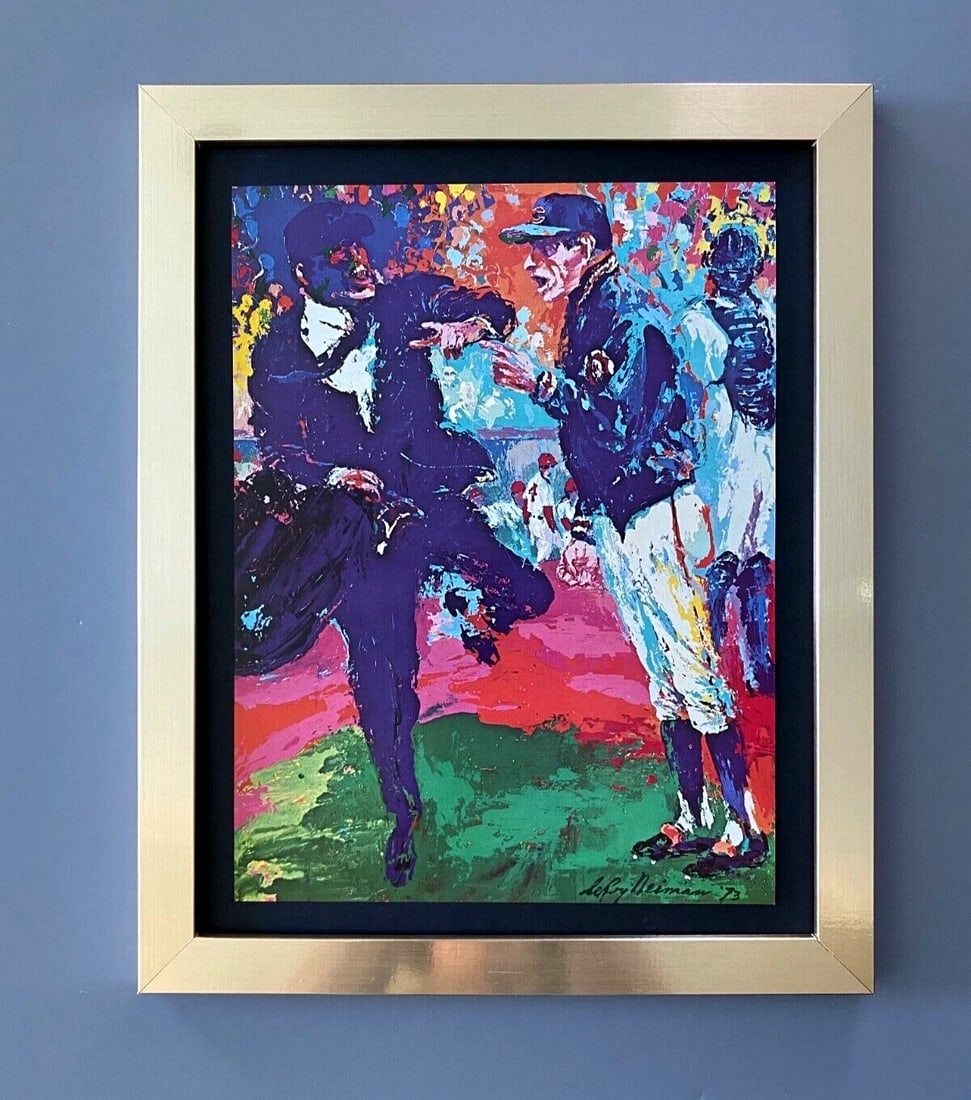 LeRoy Neiman " CUBS " 1974 Signed Pop Art Mounted and Framed New 11x14 LS: Beautiful and Scarce Original 1974 Print Leroy Neiman " CHICAGO CUBS " Signed on the Plate This piece is mounted on a 11 x 14 in. black acid free premium black board. Framed covers an area of