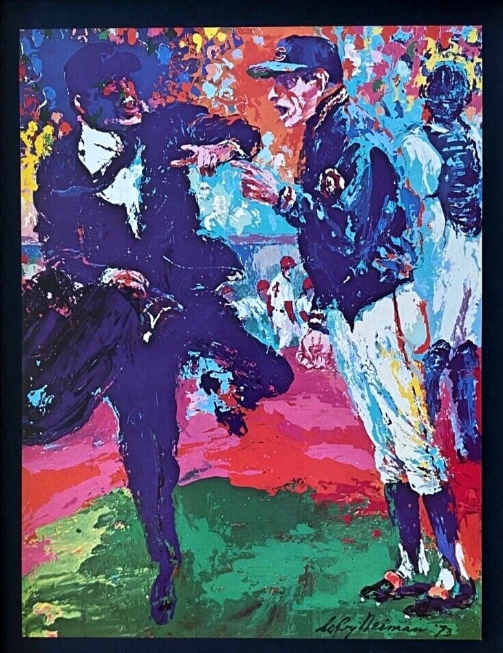 LeRoy Neiman " CUBS " 1974 Signed Pop Art Mounted and Framed New 11x14 LS - 2