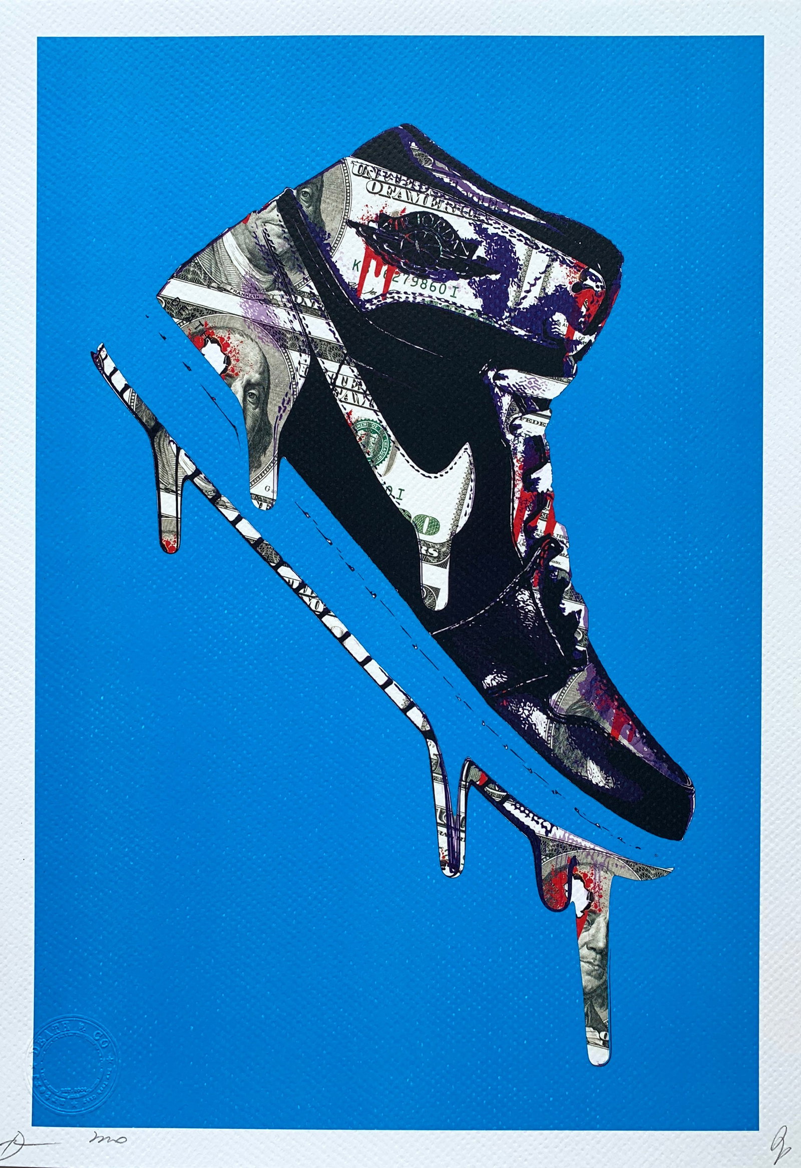 Death NYC Nike: Title: Death NYC Nike Date/Period:21st Century Materials: Giclee on Fine art 300 gsm paper Size:17 3/4 x 12 1/2 inches Description:Artist: Death NYC, limited edition giclee on paper, out of eddition