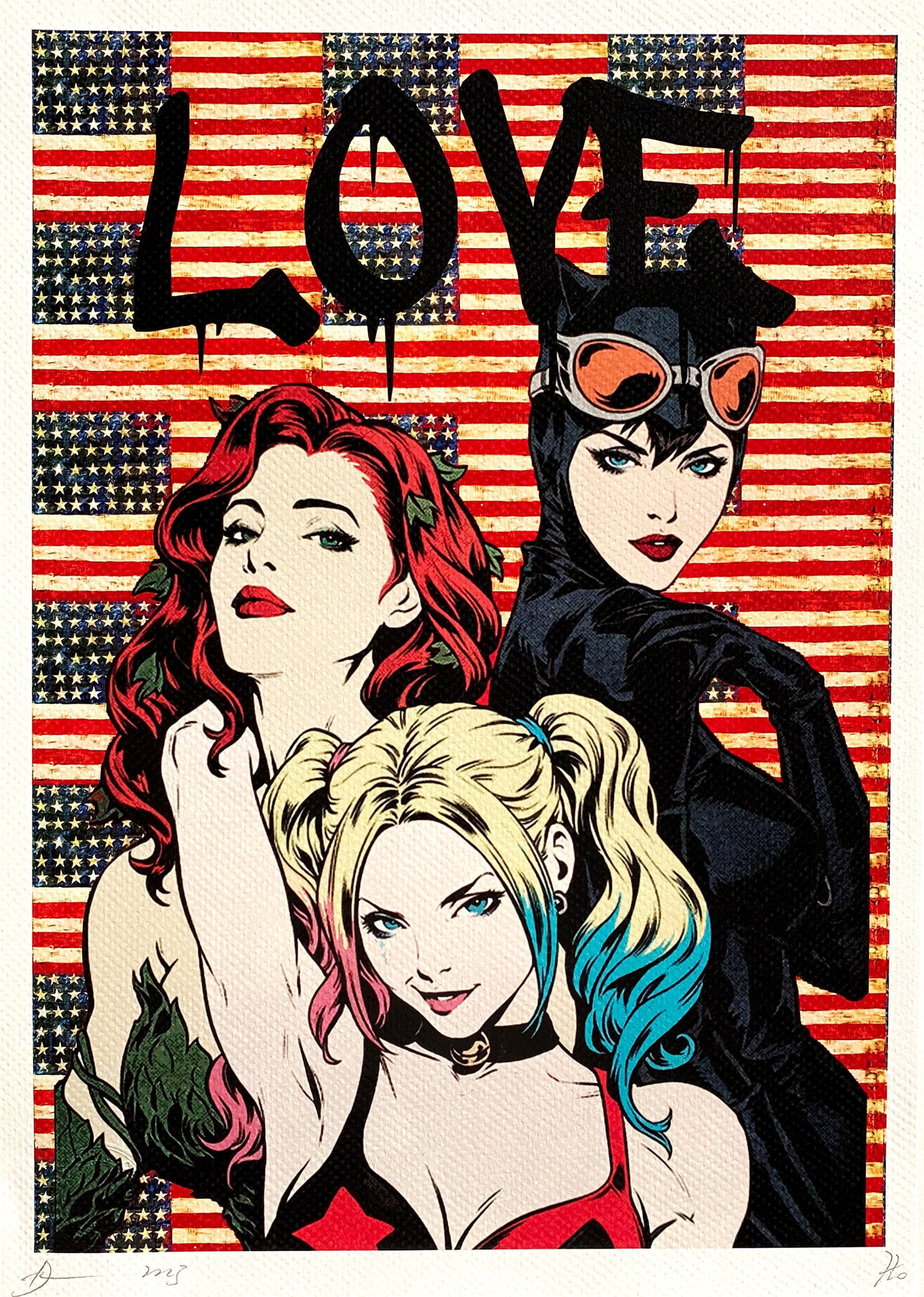Death NYC Gotham Girls: Title: Death NYC Gotham Girls Date/Period:21st Century Materials: Giclee on Fine art 300 gsm paper Size:17 3/4 x 12 1/2 inches Description:Artist: Death NYC, limited edition giclee on paper, out of