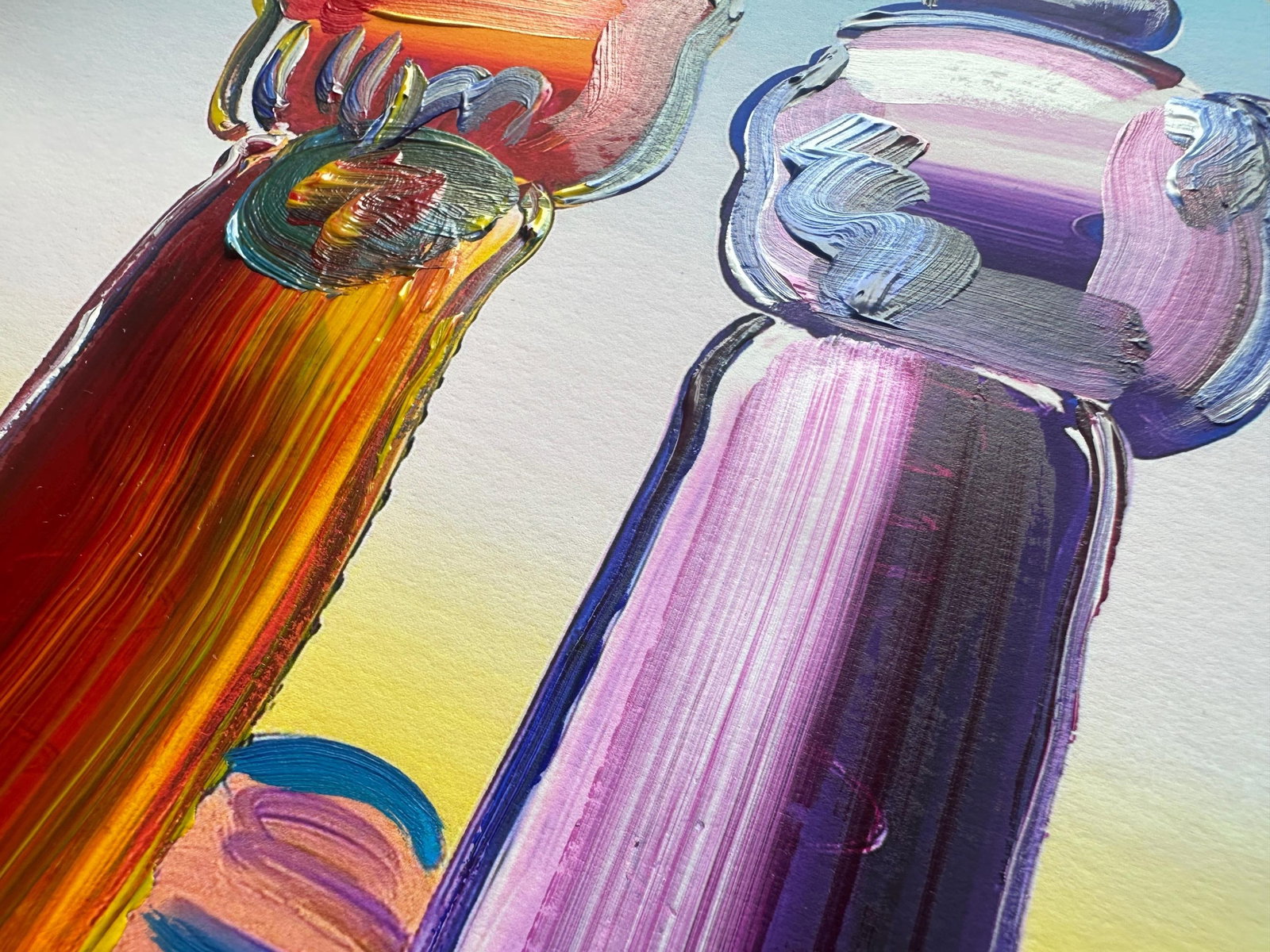 Peter Max Acrylic Painting HAND Painted & Signed two Sages Looking at Sunrise One of a kind Artwork - 3