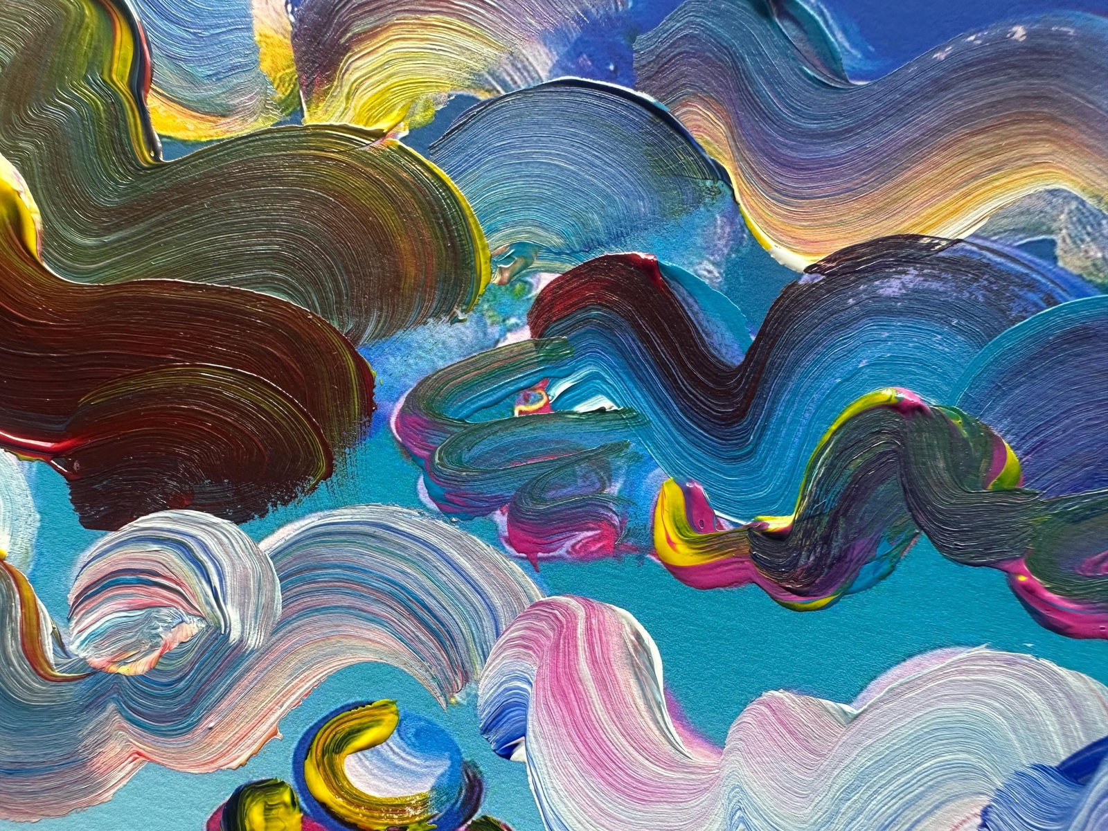 Peter Max Acrylic Painting HAND Painted & Signed two Sages Looking at Sunrise One of a kind Artwork - 4