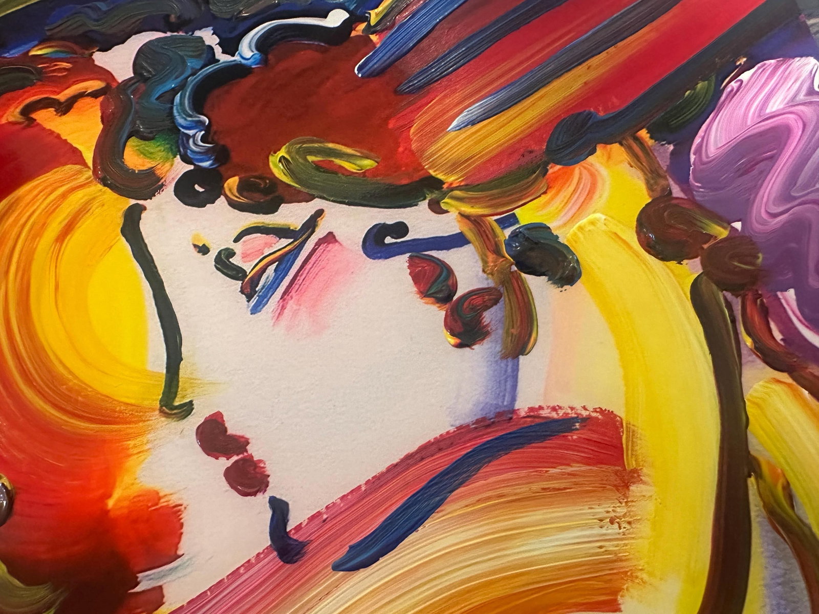 Peter Max Acrylic Painting HAND Painted & Signed I Love The World live aid One of a kind Artwork - 2