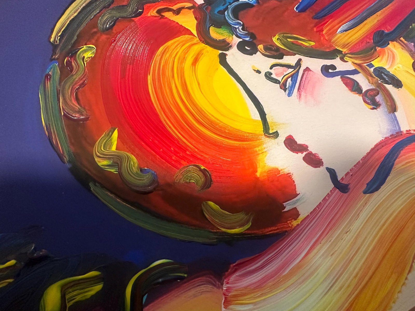 Peter Max Acrylic Painting HAND Painted & Signed I Love The World live aid One of a kind Artwork - 3