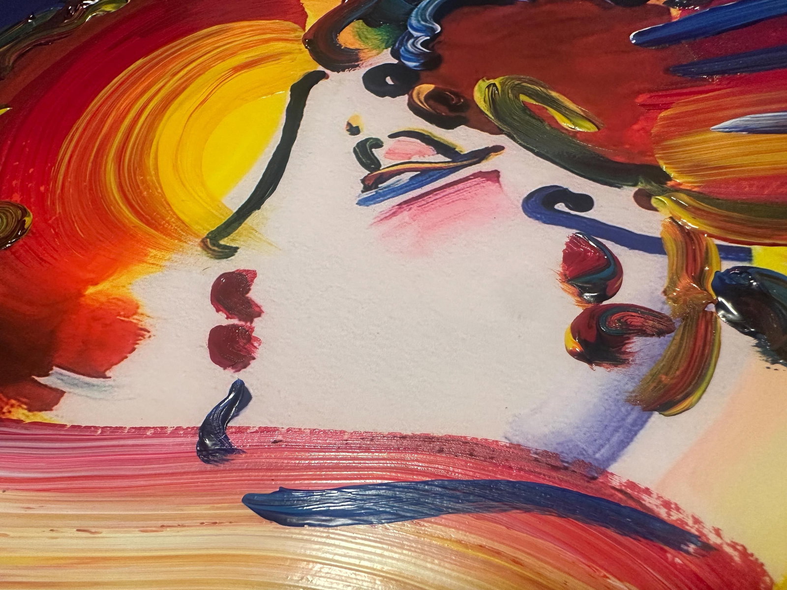 Peter Max Acrylic Painting HAND Painted & Signed I Love The World live aid One of a kind Artwork - 6