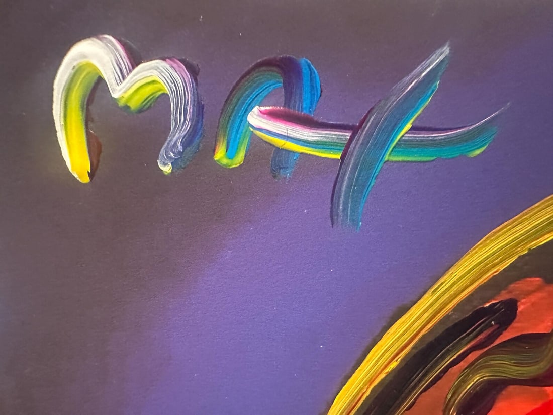 Peter Max Acrylic Painting HAND Painted & Signed I Love The World live aid One of a kind Artwork - 7