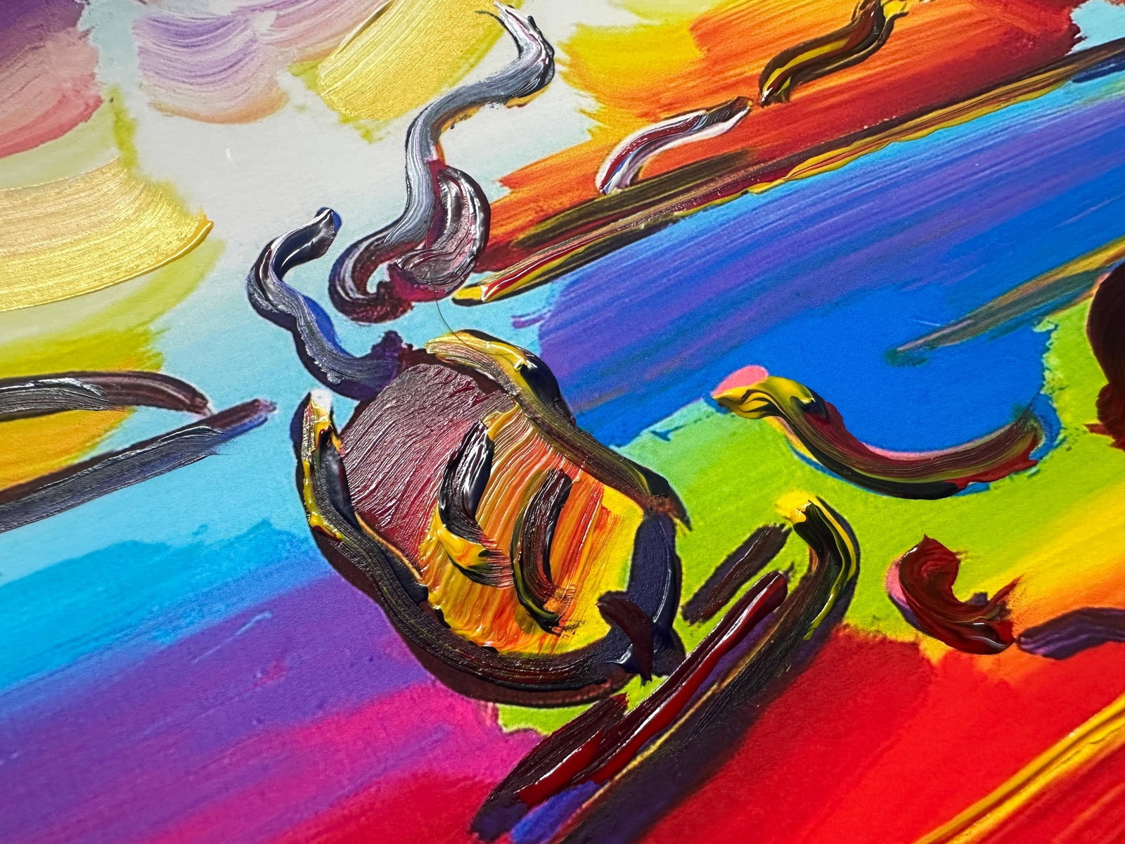 Peter Max Acrylic Painting HAND Painted & Signed Stormy Sail One of a kind Artwork With COA - 2