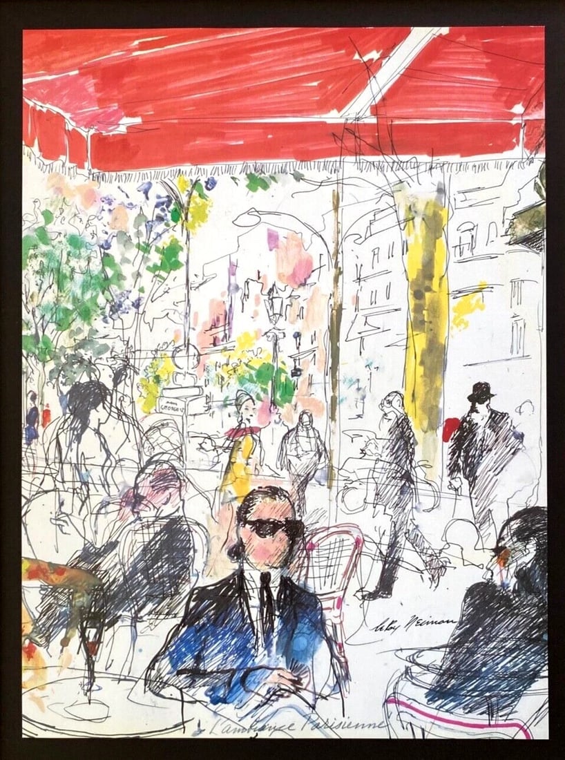 LEROY NEIMAN + SKETCHBOOK DRAWING PARIS + CIRCA 1970'S + SIGNED PRINT FRAMED - 2