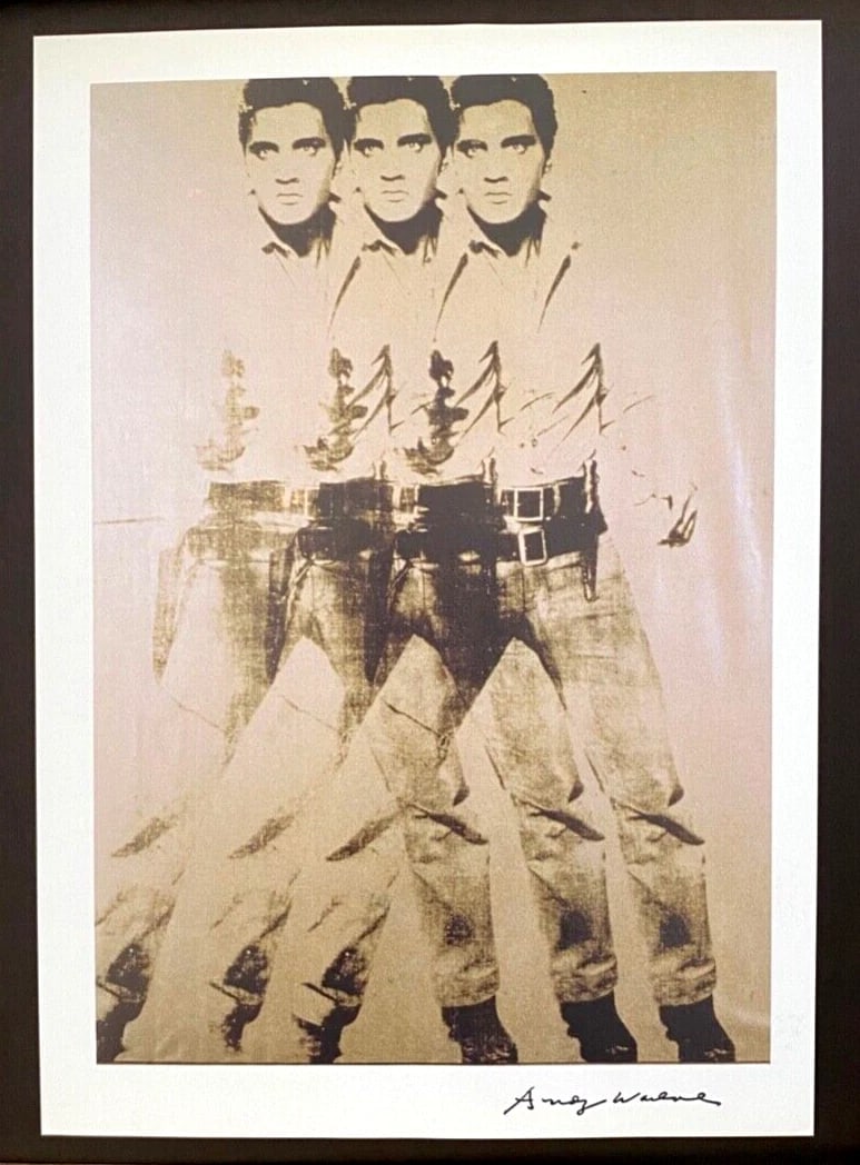 Andy Warhol | Vintage 1984 Elvis Presley Print Signed | Mounted and Framed! - 2