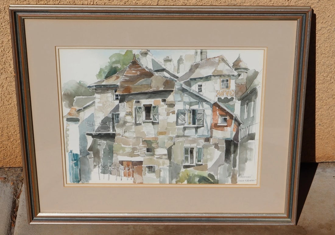 SONIA ROBINSON Watercolor Carennac France May Morning Cottages (1 of 5)