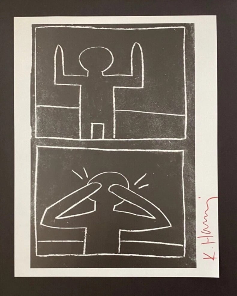 KEITH HARING + SIGNED VINTAGE PRINT FRAMED - 2