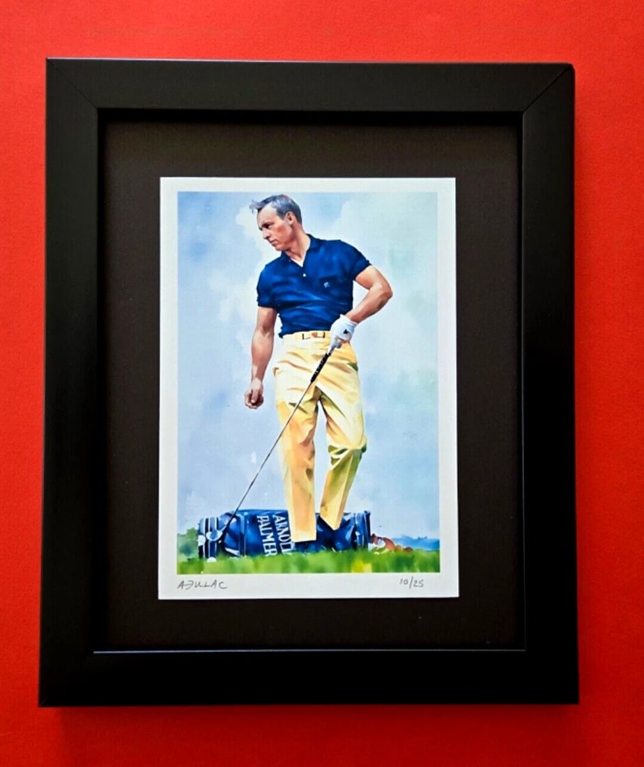 ALEXANDER DULAC | ARNOLD PALMER Hand Signed Authentic Print Edition of 25 COA+: My art is a celebration of the grandeur and splendor of the Legends of our Time. Through my portraits, I seek to immortalize those who not only define but also inspire aspiration and luxury in our