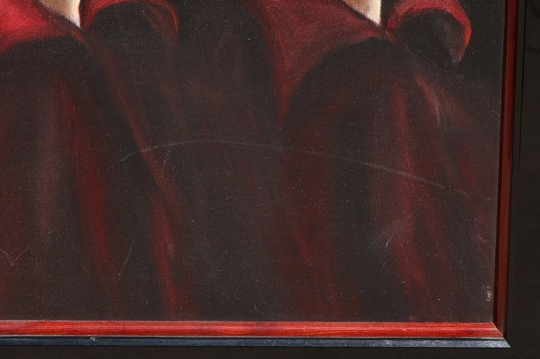 ALEXI ALLENS Original oil painting on Canvas Two Women in Hats - 5