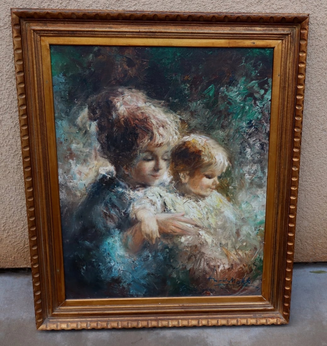 AMERICO MAKK Original oil painting Mother & Child "Mother's Love" - 2