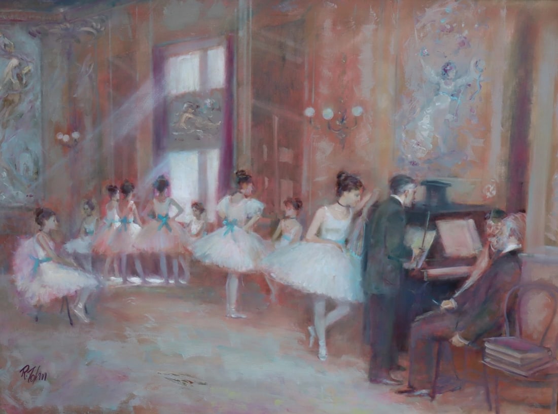 RICHARD JUDSON ZOLAN Original oil painting Ballerinas at the Rehearsal Hall: Title:RICHARD JUDSON ZOLAN Original oil painting Ballerinas at the Rehearsal Hall Description:RICHARD JUDSON ZOLAN (1931-2001). Original oil painting. Ballerinas at the Rehearsal Hall, 30" x 40" oil