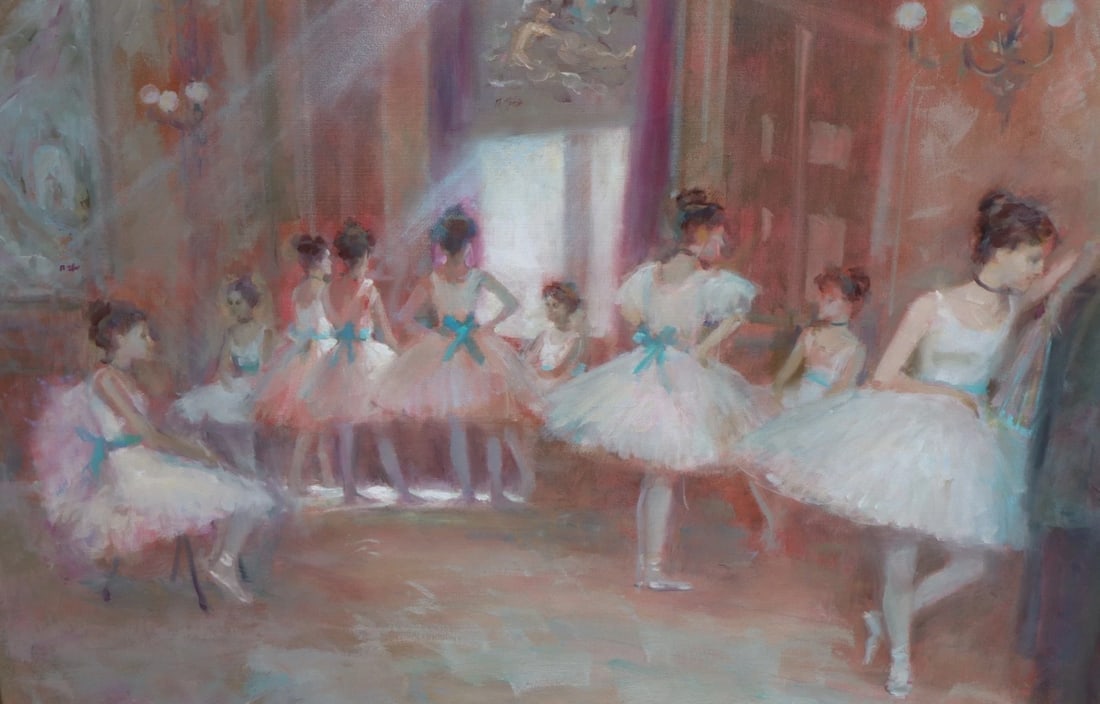 RICHARD JUDSON ZOLAN Original oil painting Ballerinas at the Rehearsal Hall - 2
