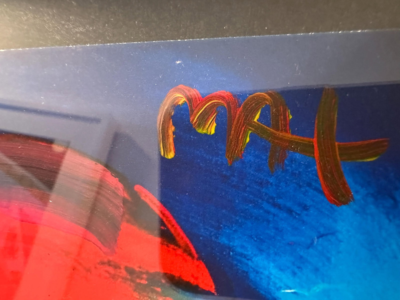 Peter Max Acrylic Painting HAND Painted & Signed Without Borders One of a kind Artwork Framed With (1 of 6)